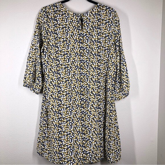 Boden Aurelia Tunic Top Mini Dress Blue Yellow Circles Dots Classic Sz 10 Long - Picture 5 of 8